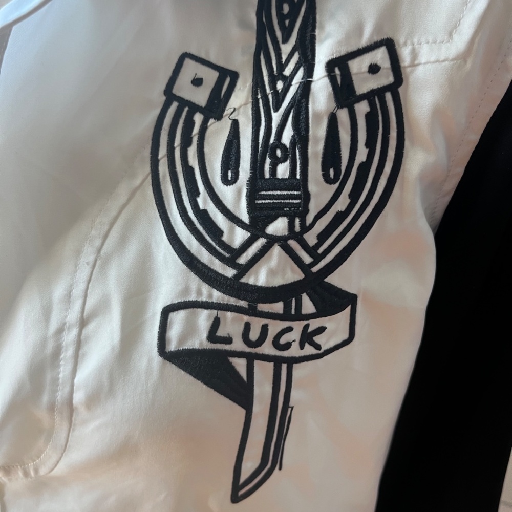SACRED HAWK NO LUCK EMBROIDERED SILKY SHIRT - Picture 8 of 16